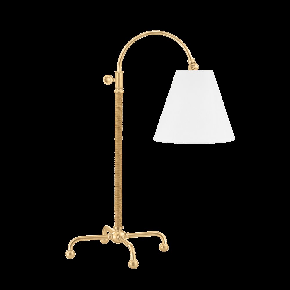 Curves No.1 Table Lamp, Aged Brass. Picture 1