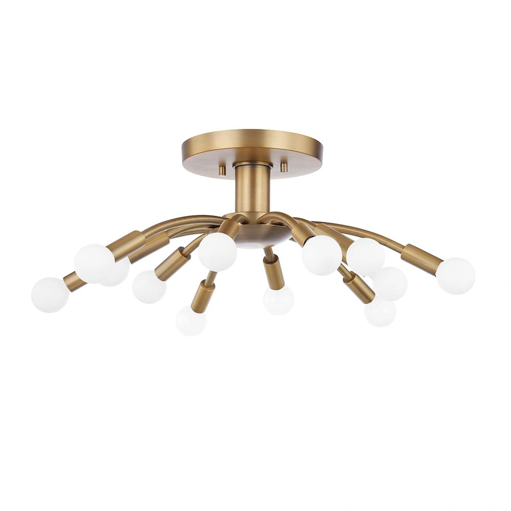 Tristan Semi Flush In Patina Brass Color. Picture 1