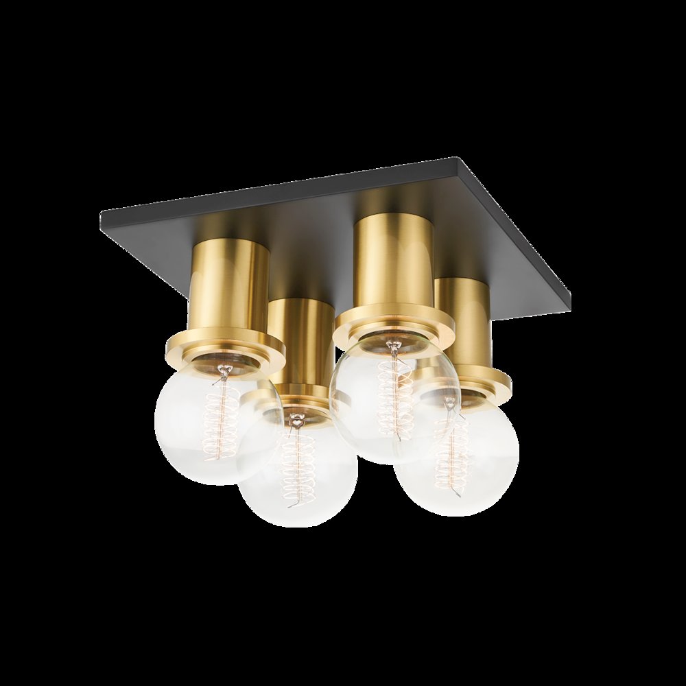 Brandi Flush Mount, Aged Brass. Picture 1