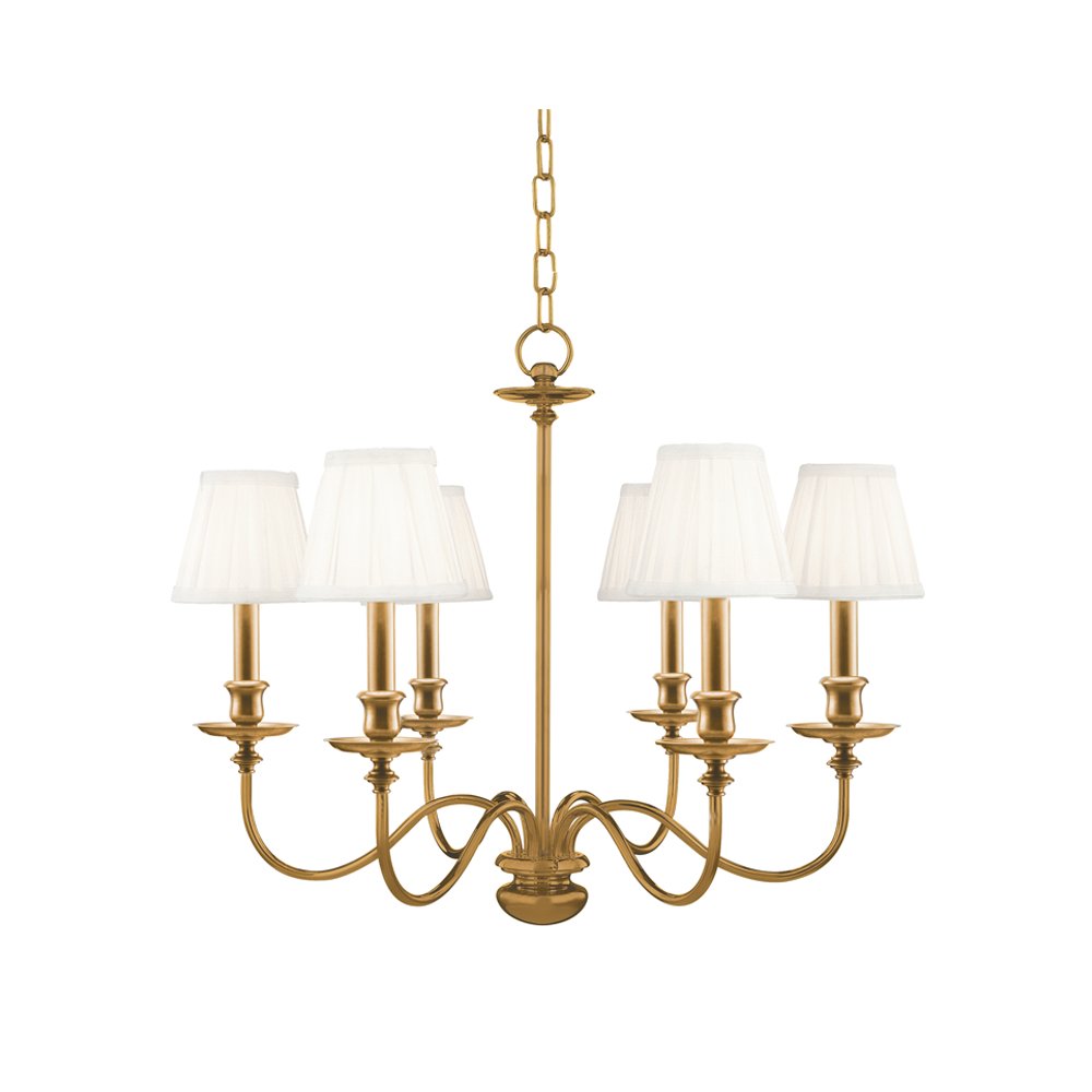 Menlo Park Chandelier, Aged Brass. Picture 1