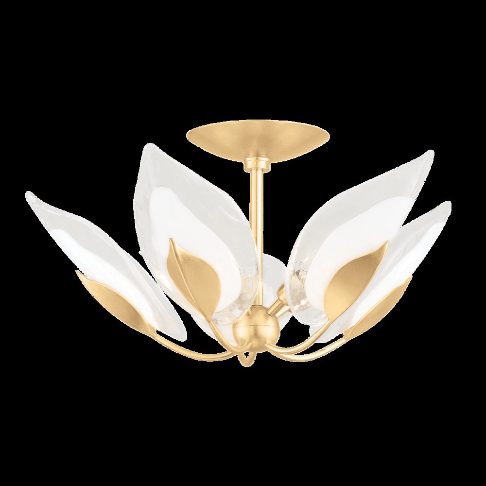 Blossom Semi Flush, Gold Leaf. Picture 1