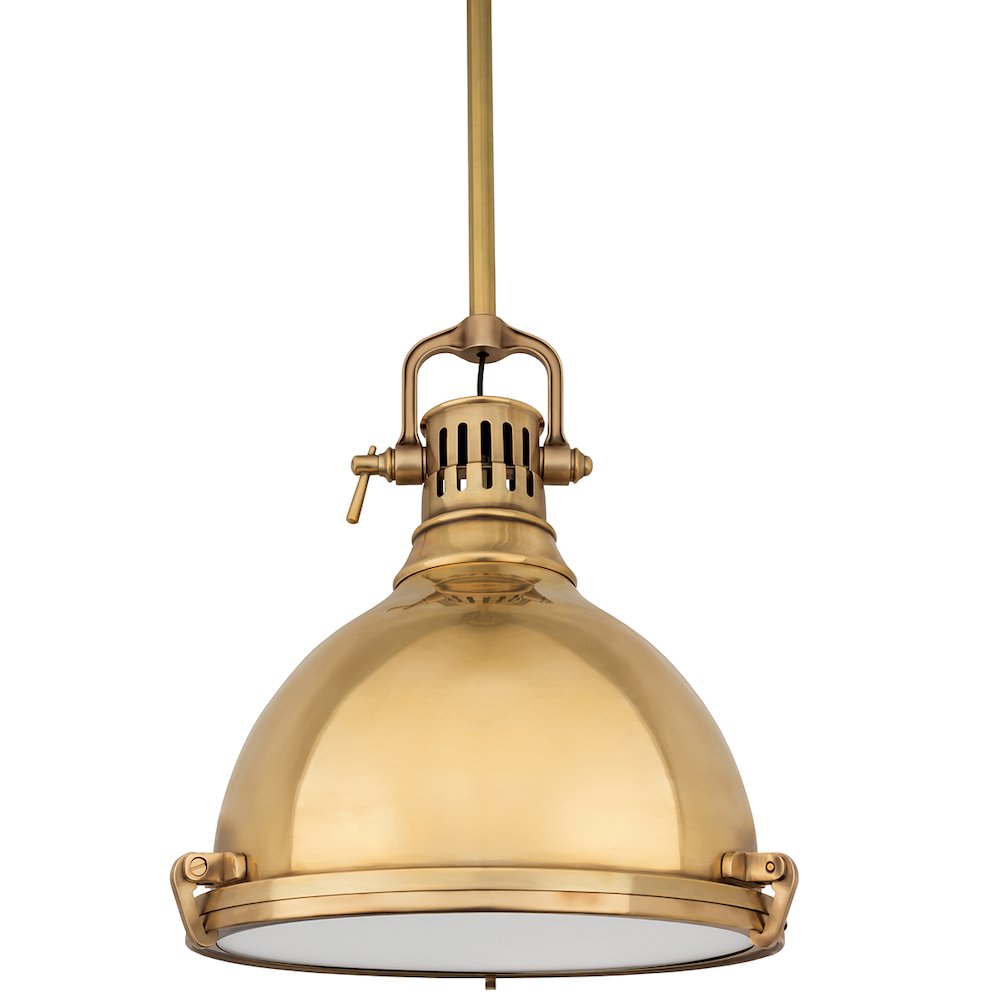 Pelham Pendant, Aged Brass. Picture 1