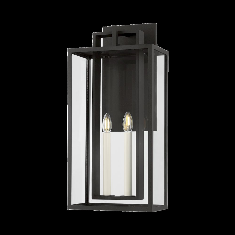 Amire Exterior Wall Sconce, Texture Black. Picture 1