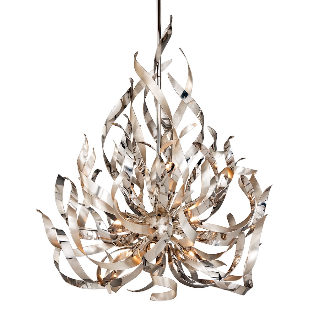 Graffiti Chandelier, Silver Leaf. Picture 1