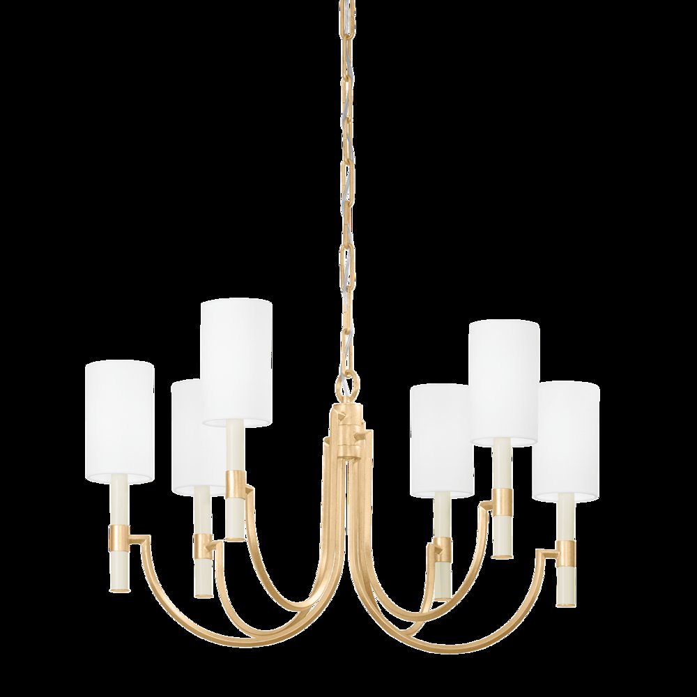 Gustine Chandelier, Vintage Gold Leaf. Picture 1