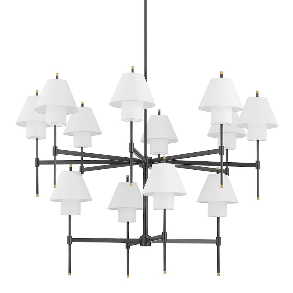 Glenmoore Chandelier, Aged Brass. Picture 1