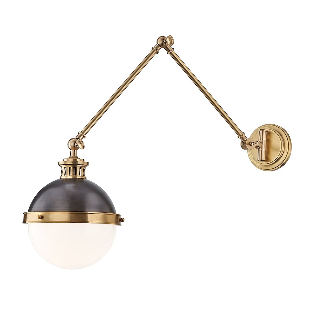 Latham Wall Sconce, Aged Brass, Distressed Bronze. Picture 1