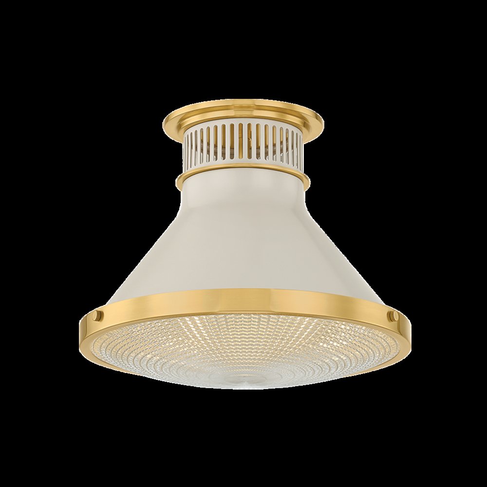 Highclere Flush Mount, Aged Brass. Picture 1