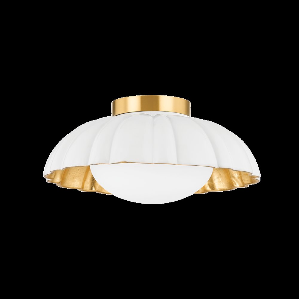 Penelope Flush Mount, Aged Brass. Picture 1