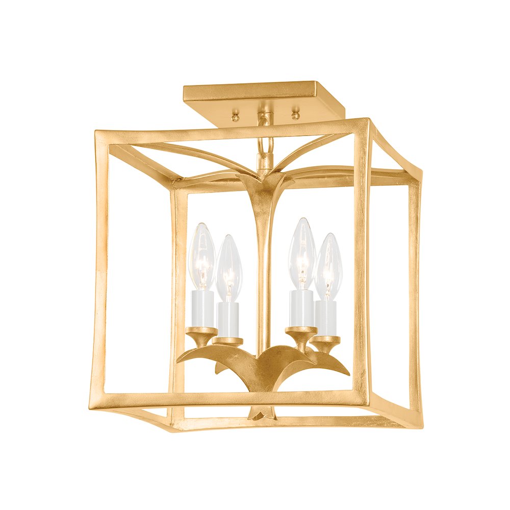 Bergamo Flush Mount, Vintage Gold Leaf. Picture 1