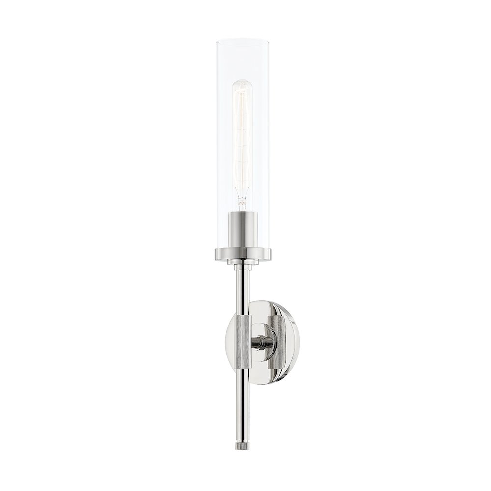 Bowery Wall Sconce, Polished Nickel. Picture 1
