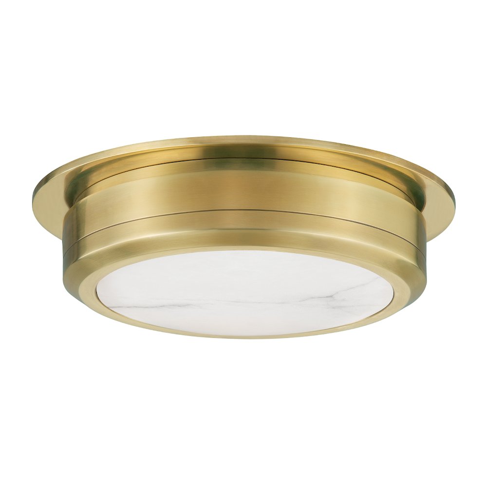 Greenport Flush Mount, Aged Brass. Picture 1