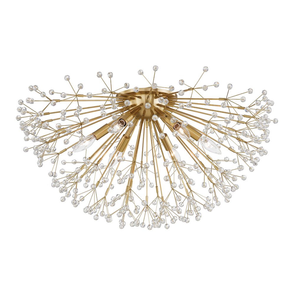 Dunkirk Semi Flush, Aged Brass. Picture 1