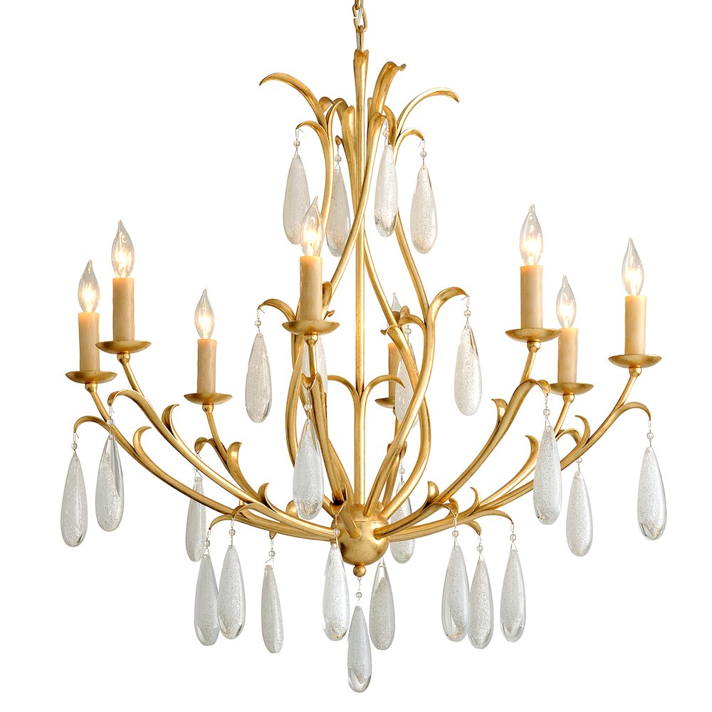 Prosecco Chandelier, Gold Leaf. Picture 1