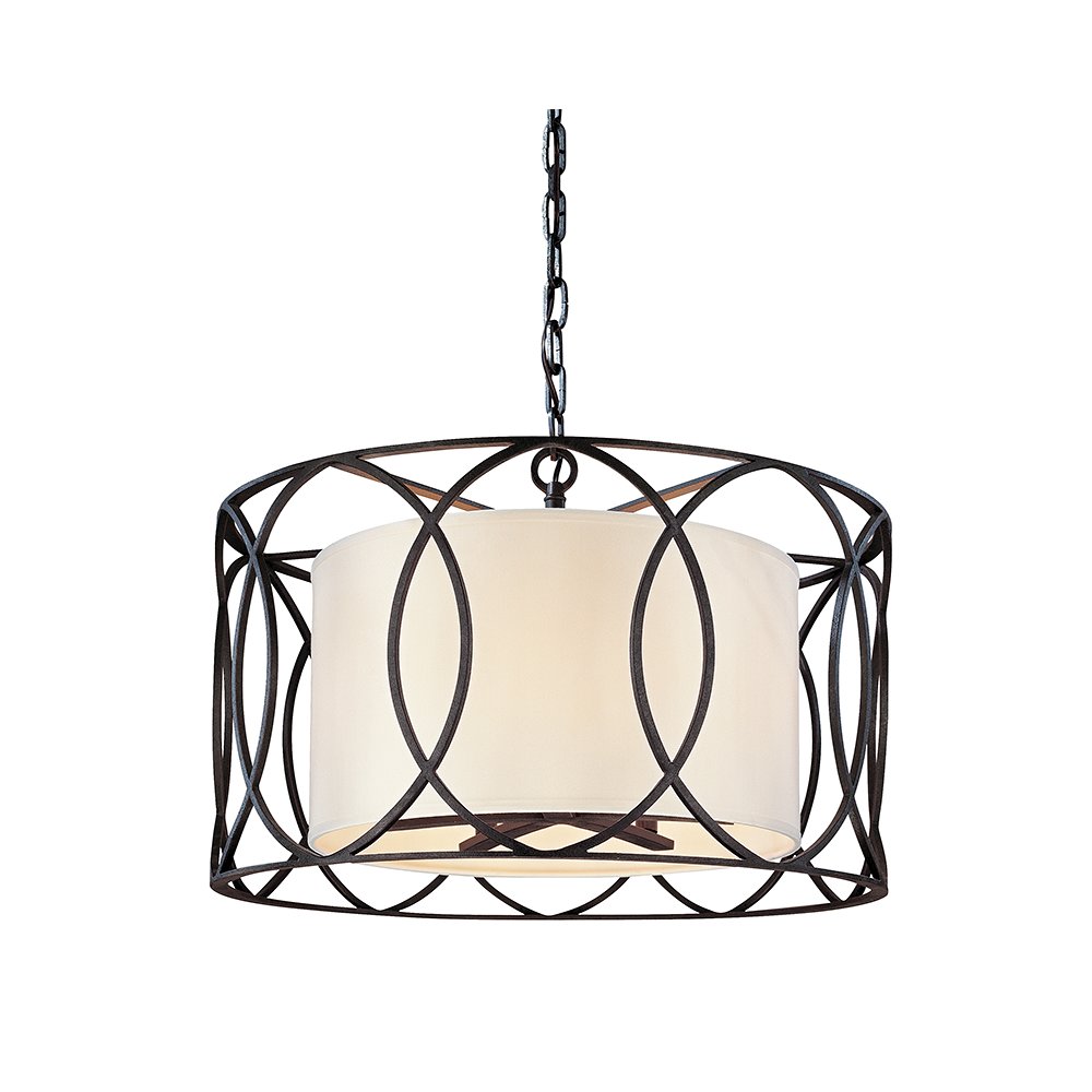 Sausalito Chandelier, Textured Iron. Picture 1