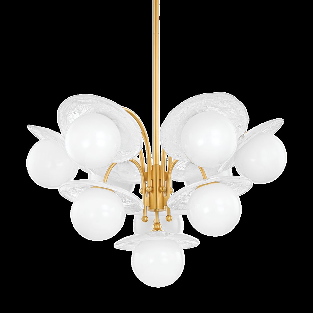 Stampford Chandelier, Aged Brass. Picture 1