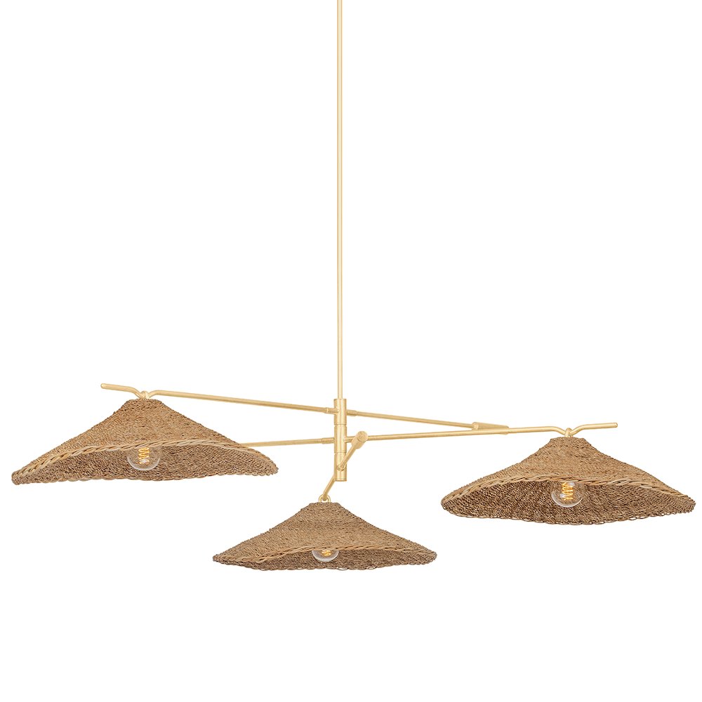 Valier Chandelier, Vintage Gold Leaf. Picture 1
