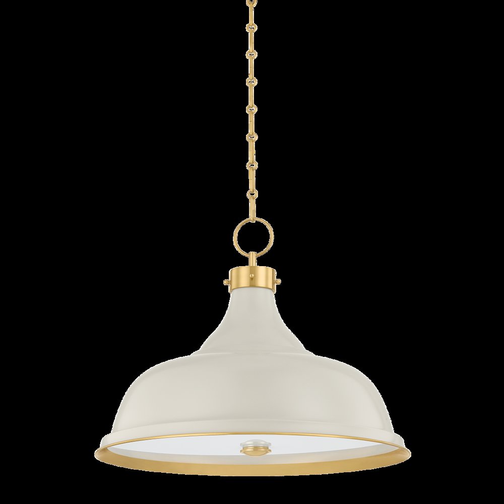 Painted No. 1 Pendant, Aged Brass. Picture 1