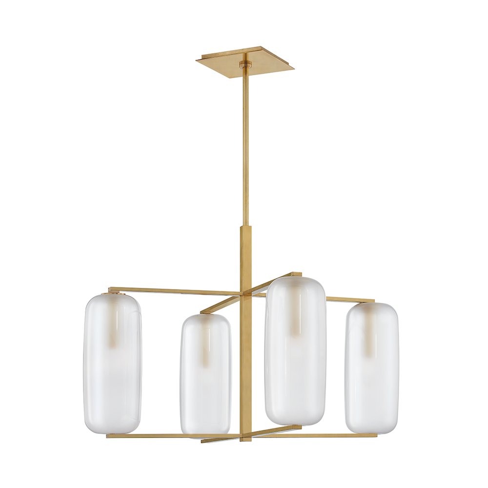 Pebble Chandelier, Aged Brass. Picture 1