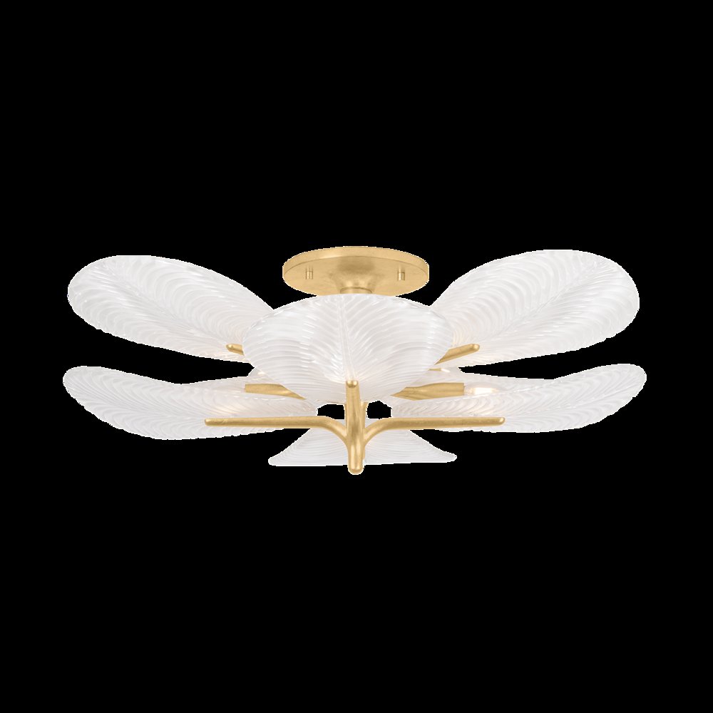 Kamal Semi Flush, Vintage Gold Leaf. Picture 1