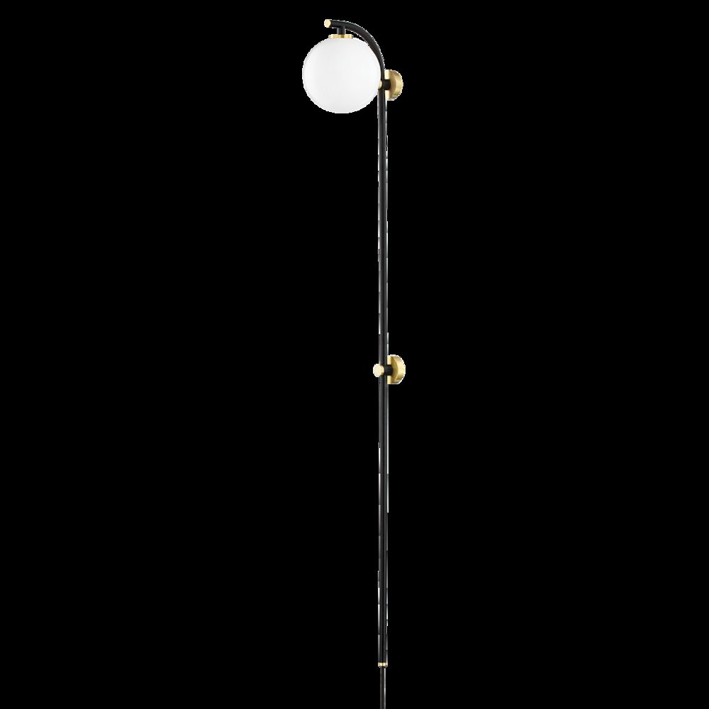 Faye Plug-In Sconce, Aged Brass. Picture 1