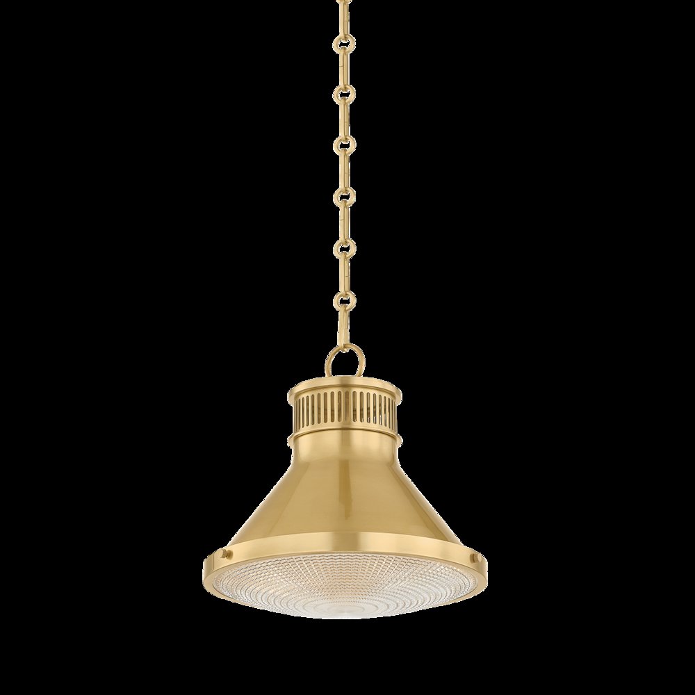 Highclere Pendant, Aged Brass. Picture 1