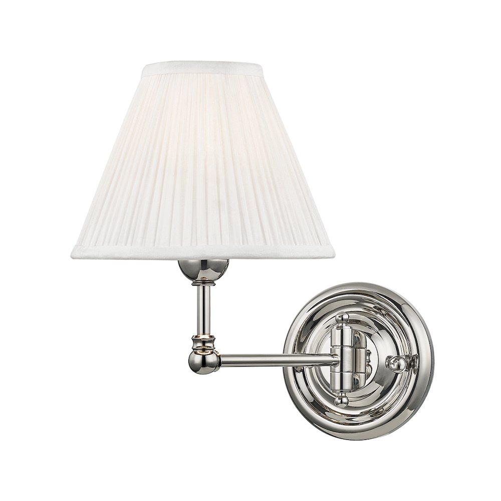 Classic No.1 Wall Sconce, Polished Nickel. Picture 1