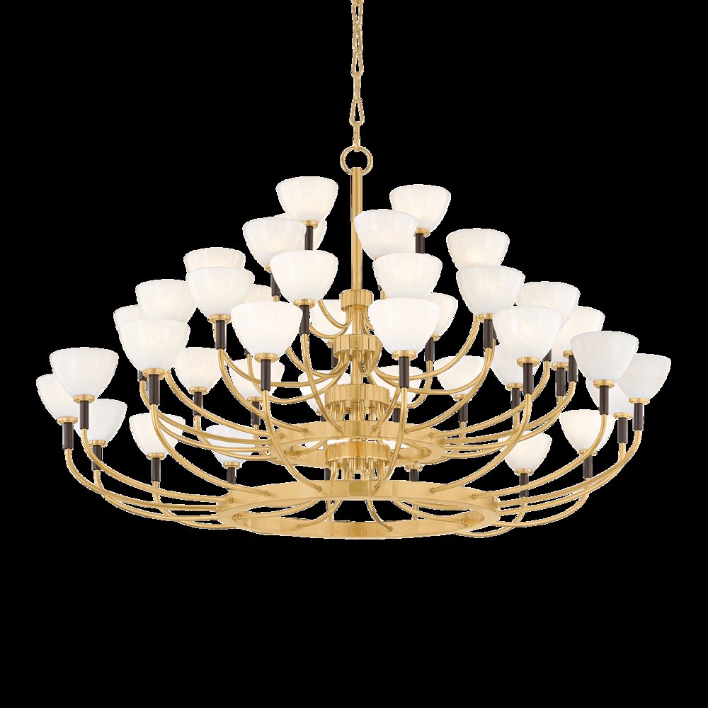 Brahma Chandelier, Vintage Brass. Picture 1