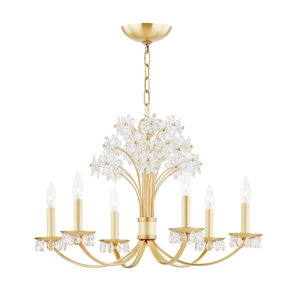 Beaumont Chandelier, Aged Brass. Picture 1