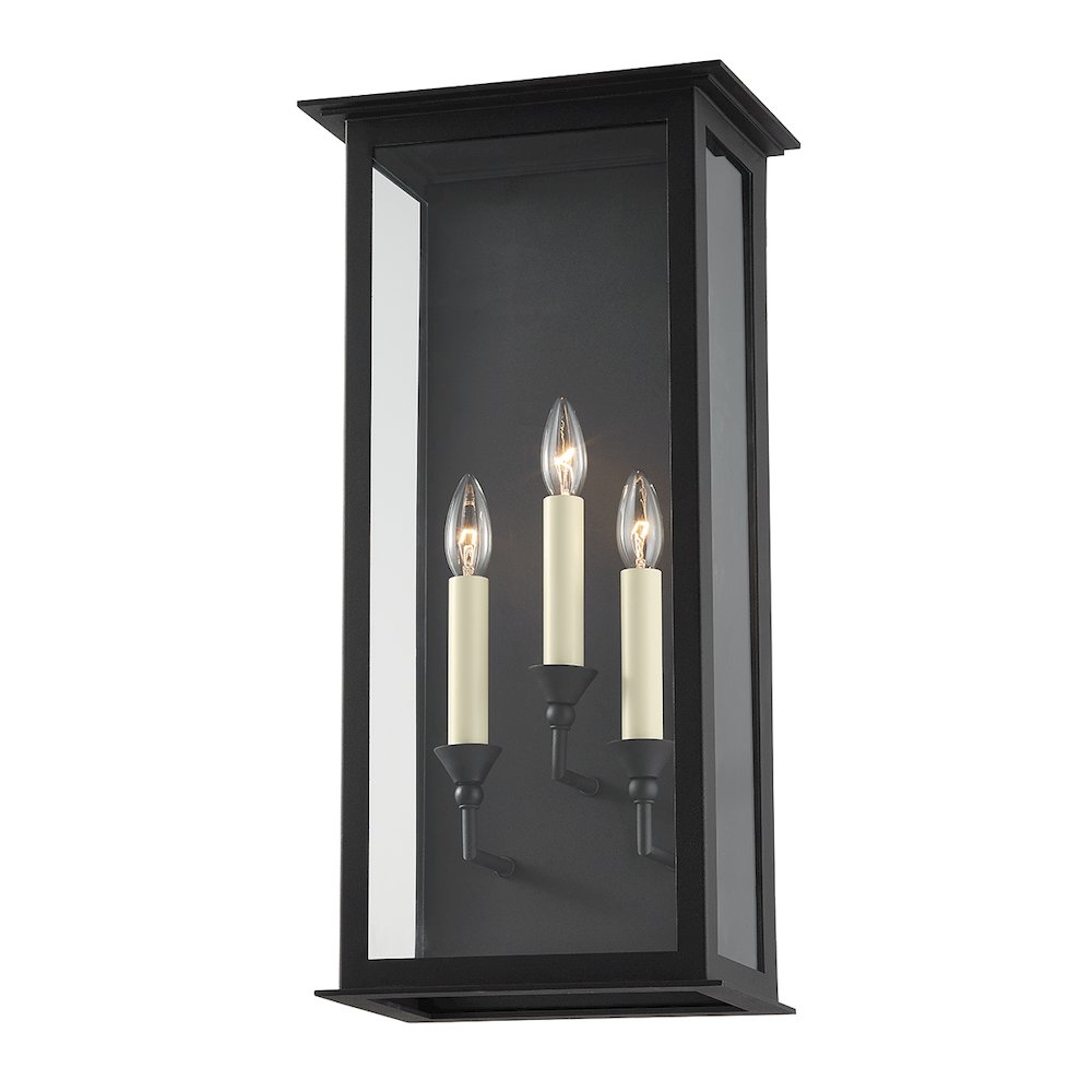 Chauncey Exterior Wall Sconce, Texture Black. Picture 1