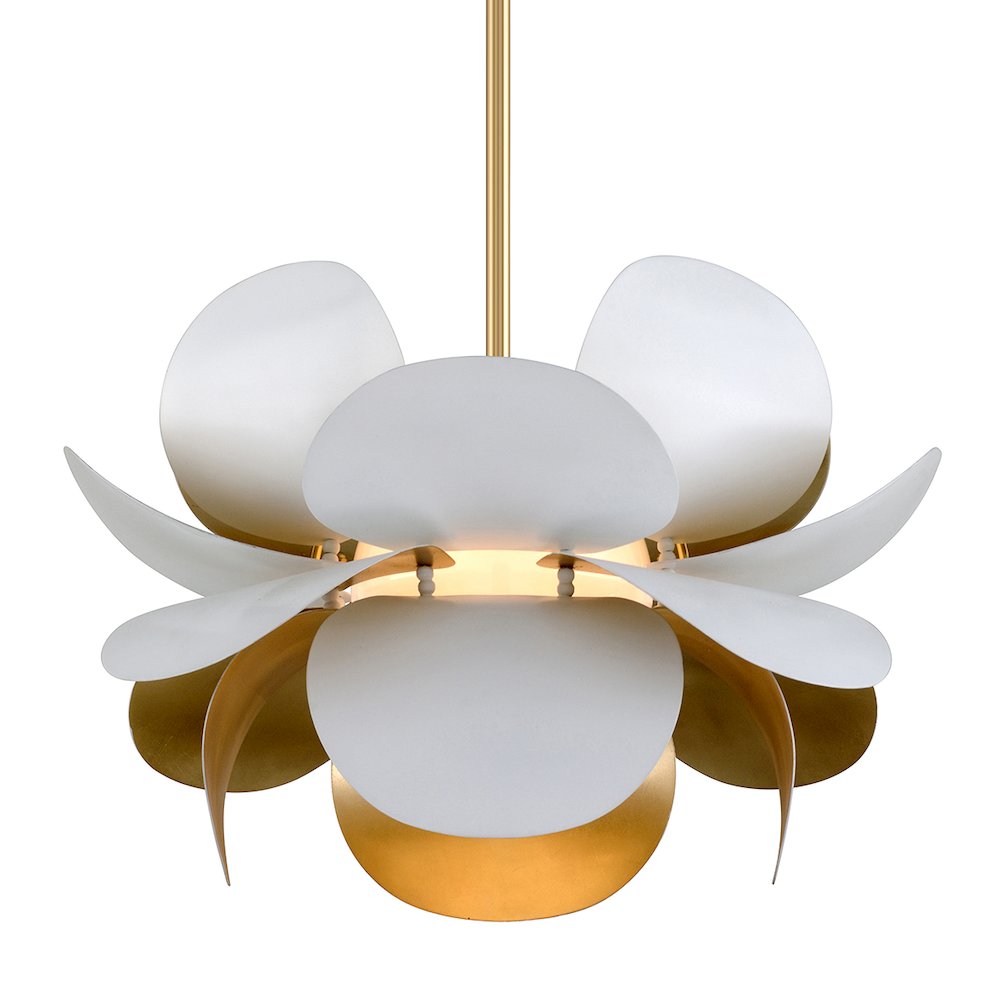 Ginger Chandelier, Gold Leaf. Picture 1