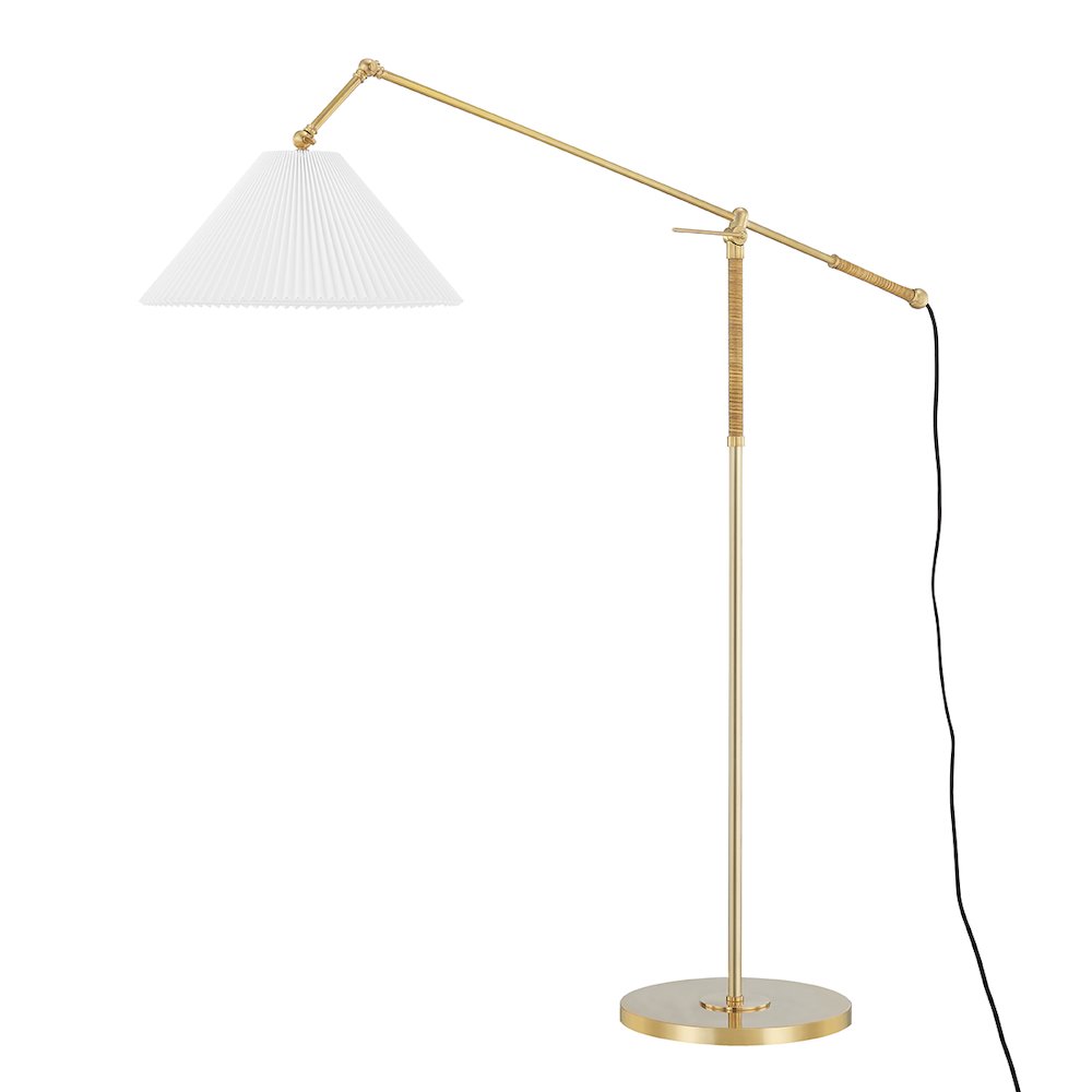 Dorset Floor Lamp, Aged Brass. Picture 1