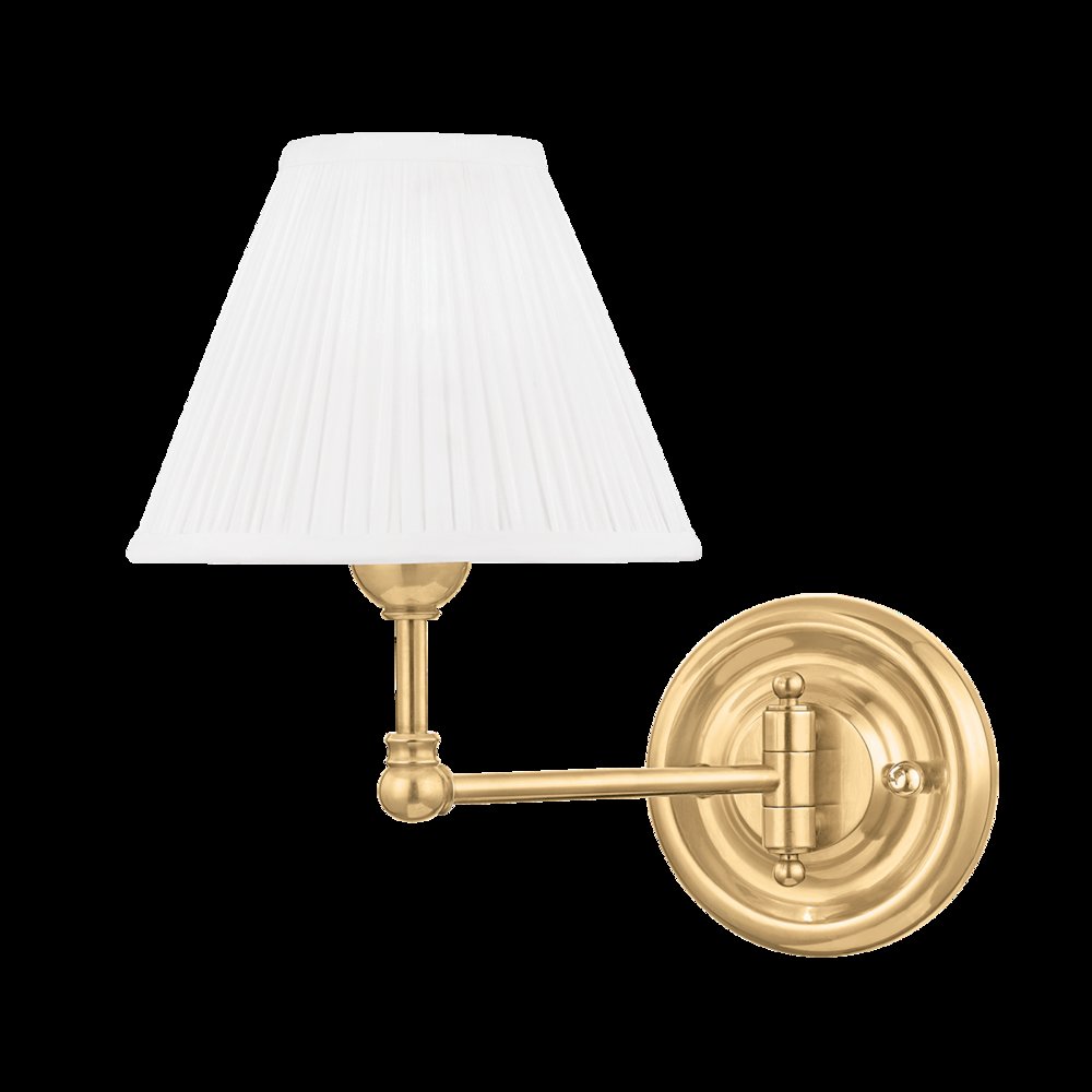 Classic No.1 Wall Sconce, Aged Brass. Picture 1