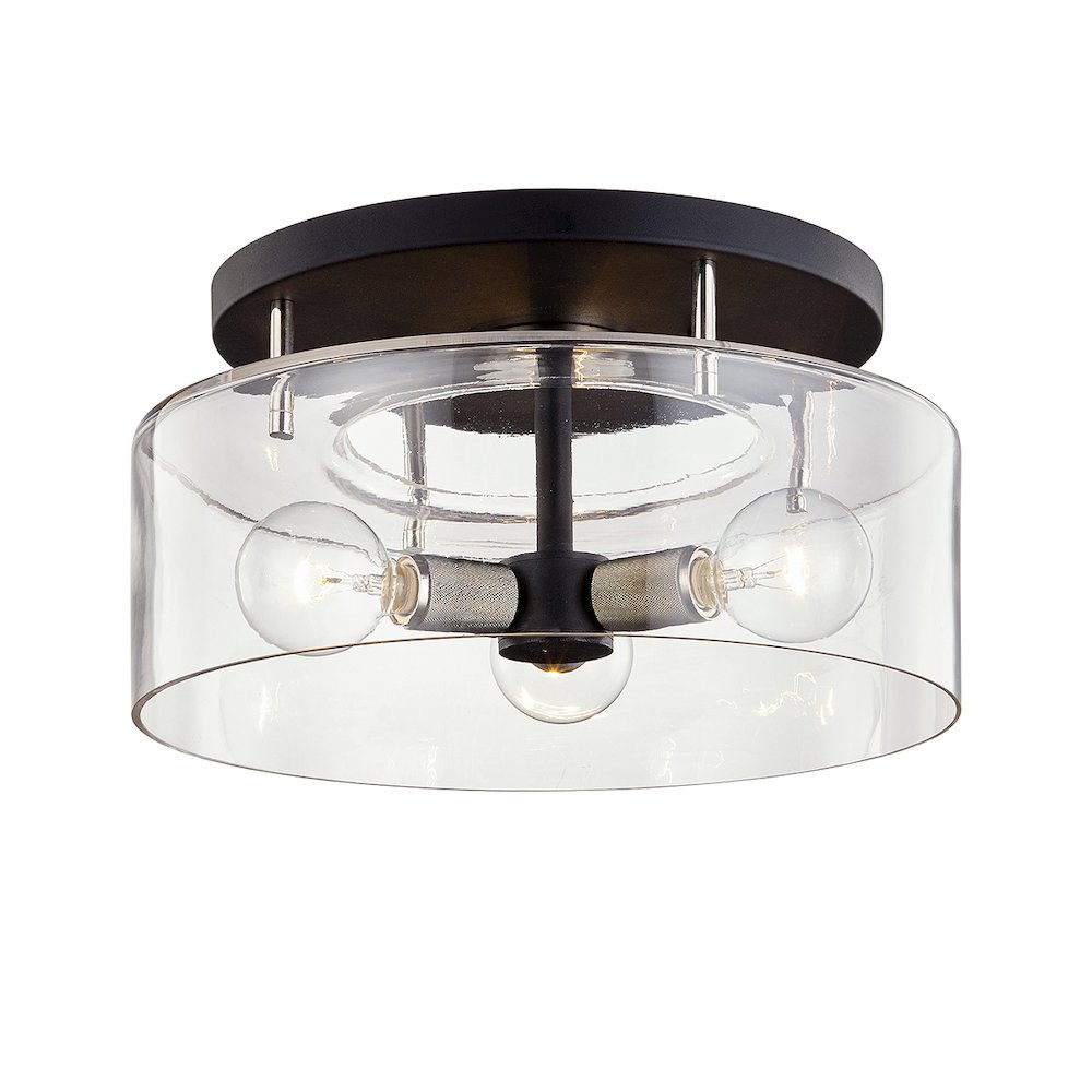 Bergamot Station Semi Flush, Texture Black. Picture 1