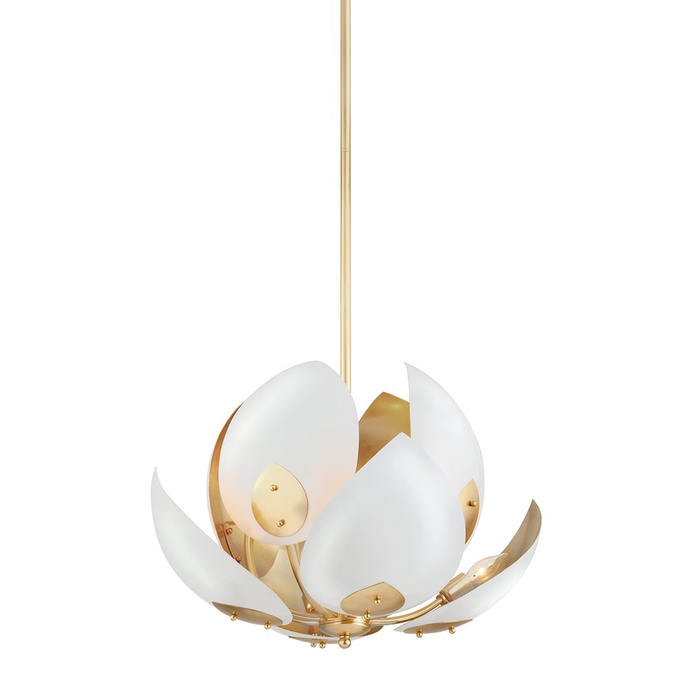 Lotus Chandelier, Gold Leaf. Picture 1