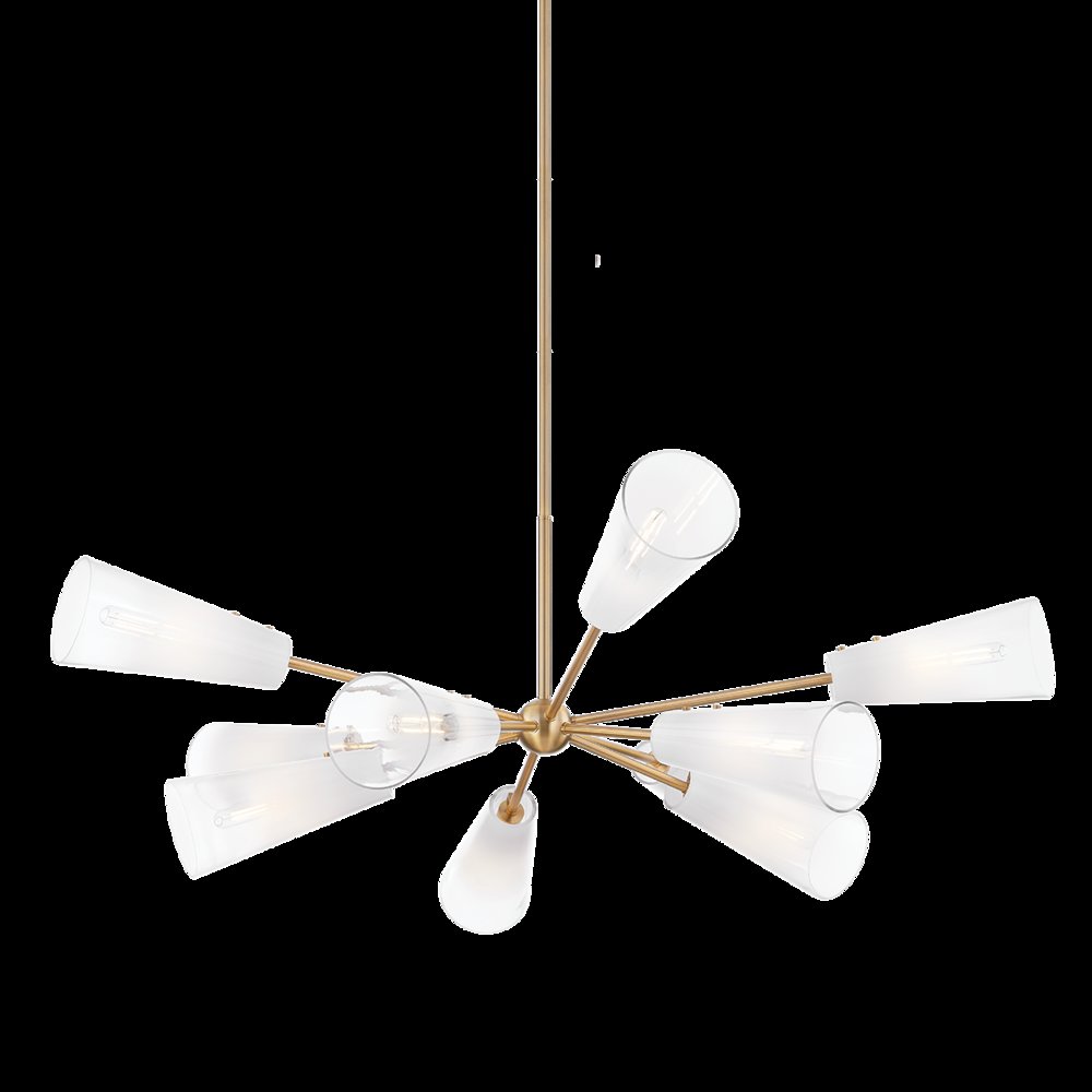 Camarillo Chandelier, Patina Brass. Picture 1