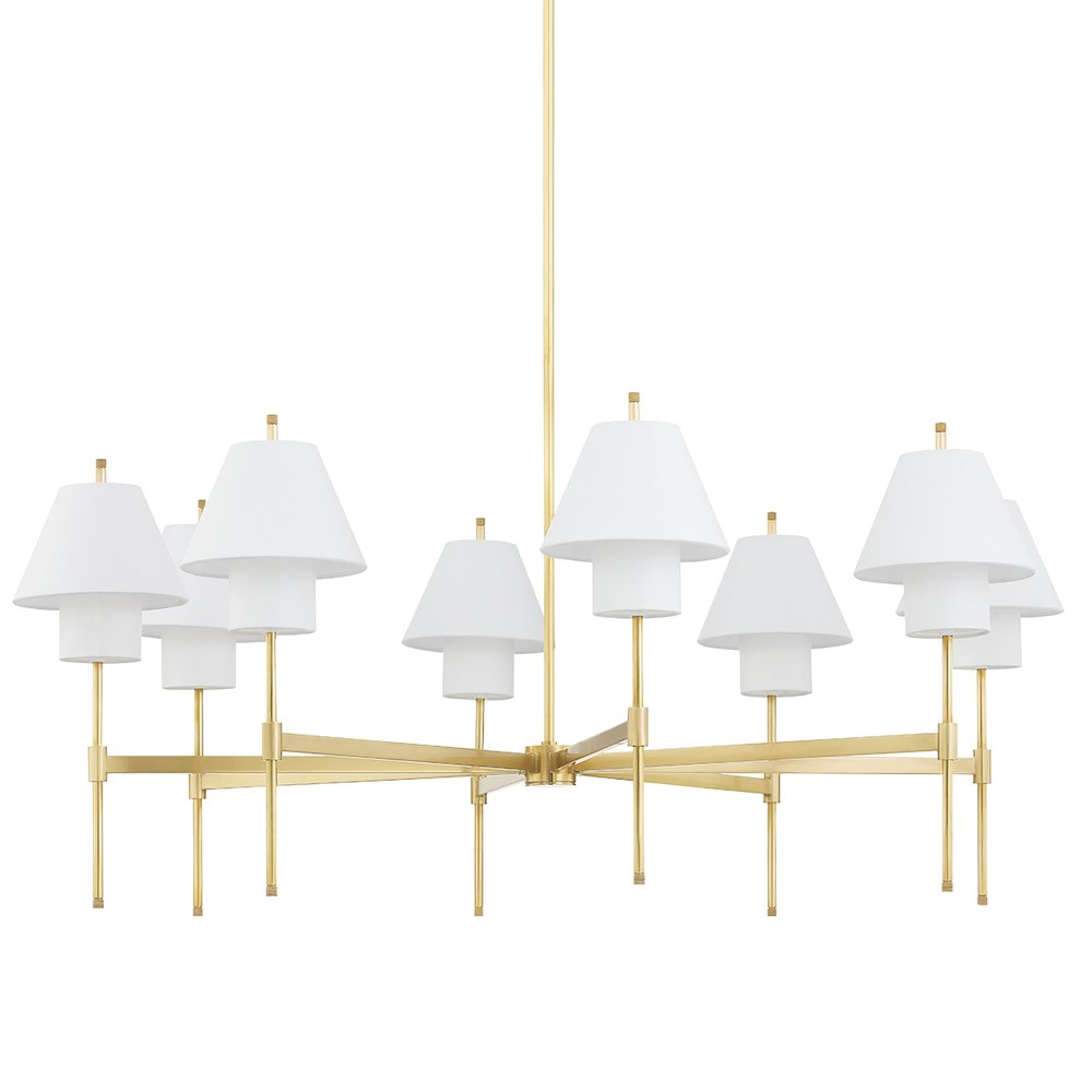 Glenmoore Chandelier, Aged Brass. Picture 1