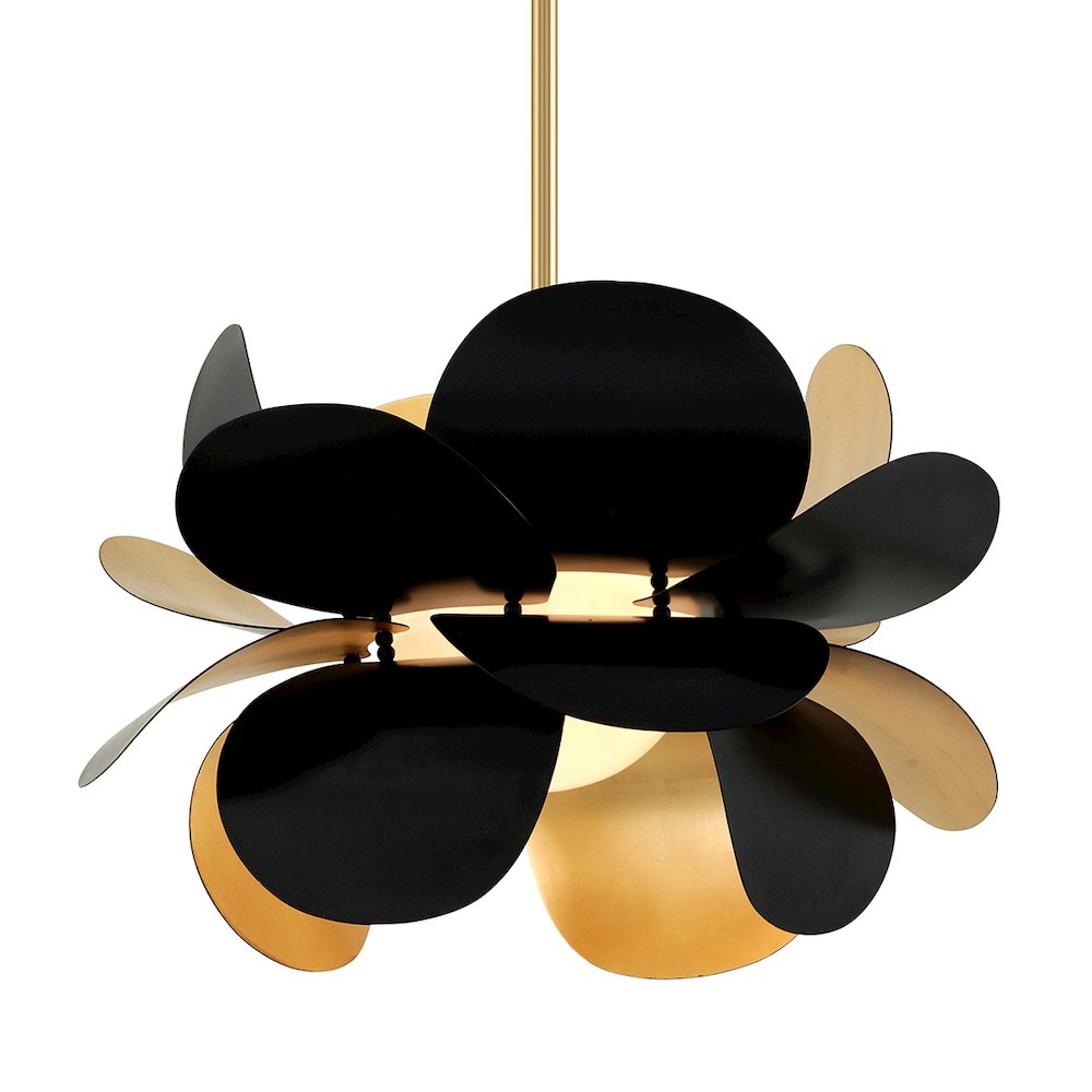 Ginger Chandelier, Gold Leaf. Picture 1