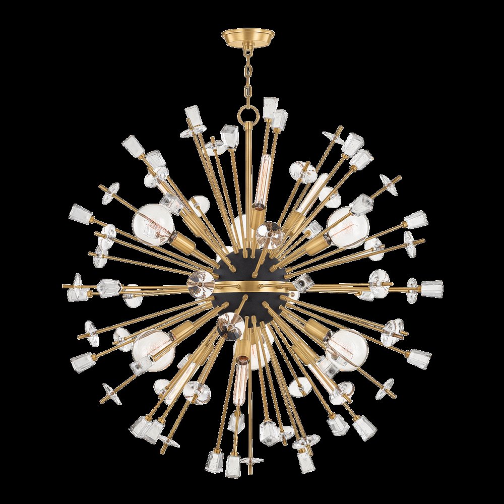 Liberty Chandelier, Aged Brass. Picture 1