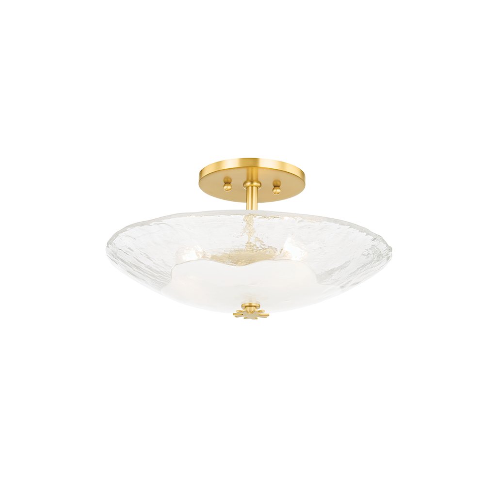 Lago Semi Flush, Aged Brass. Picture 1