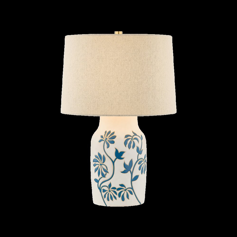 Yazmeen Table Lamp, Aged Brass. Picture 1