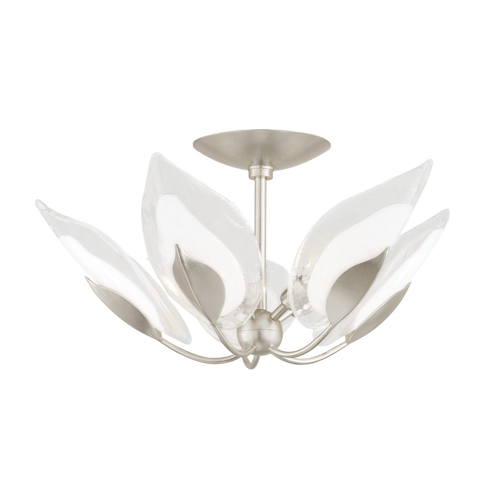 Blossom Semi Flush, Silver Leaf. Picture 1