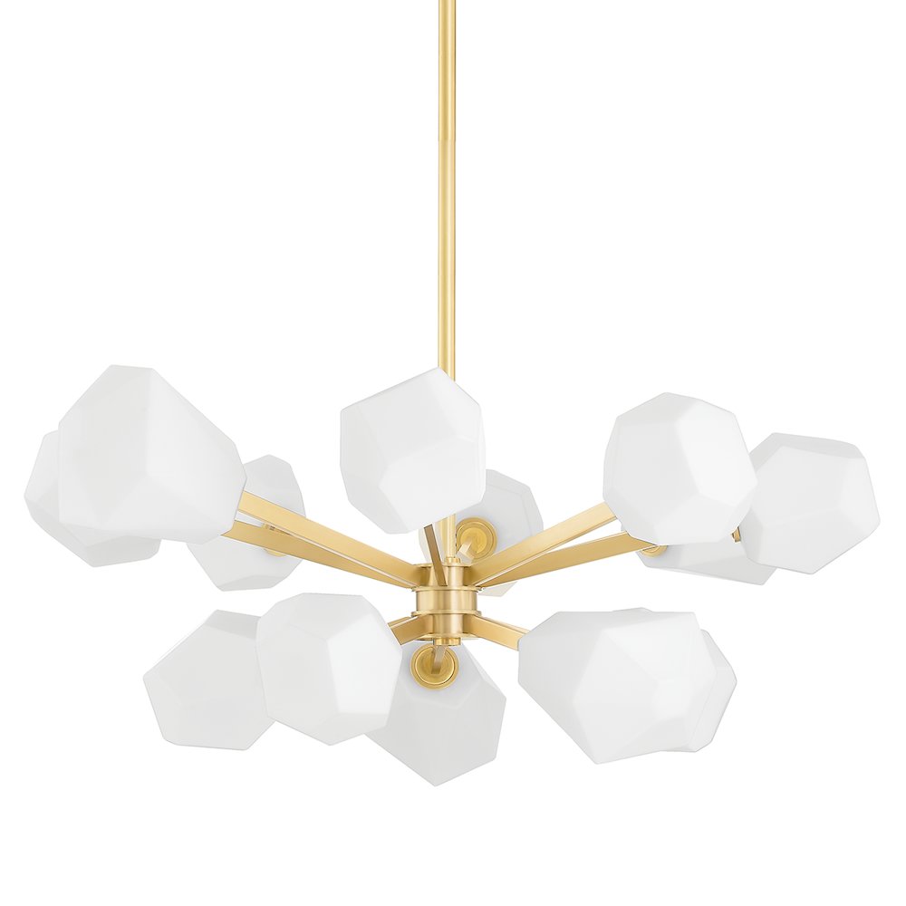 Tring Chandelier, Aged Brass. Picture 1