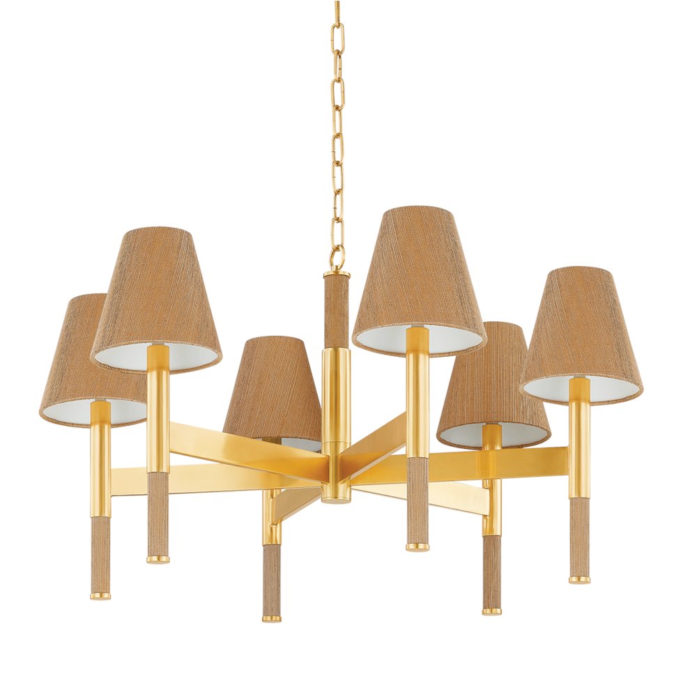 Lindenwood Chandelier, Aged Brass. Picture 1