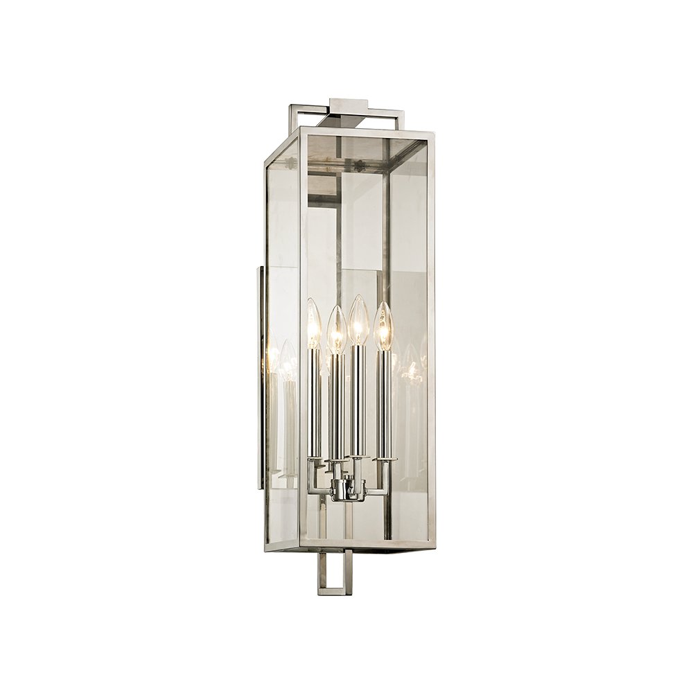 Beckham Exterior Wall Sconce, Polished Stainless. Picture 1