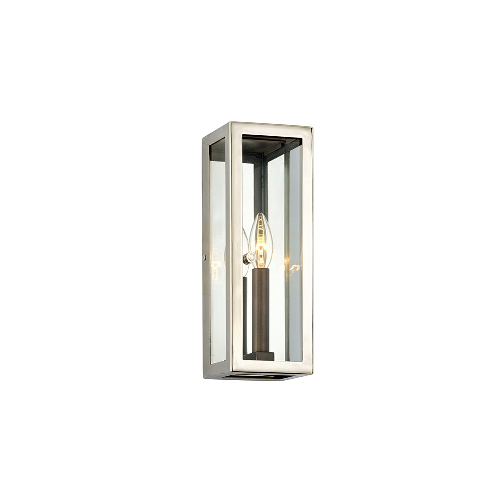 Morgan Exterior Wall Sconce, Bronze With Polished Stainless. Picture 1