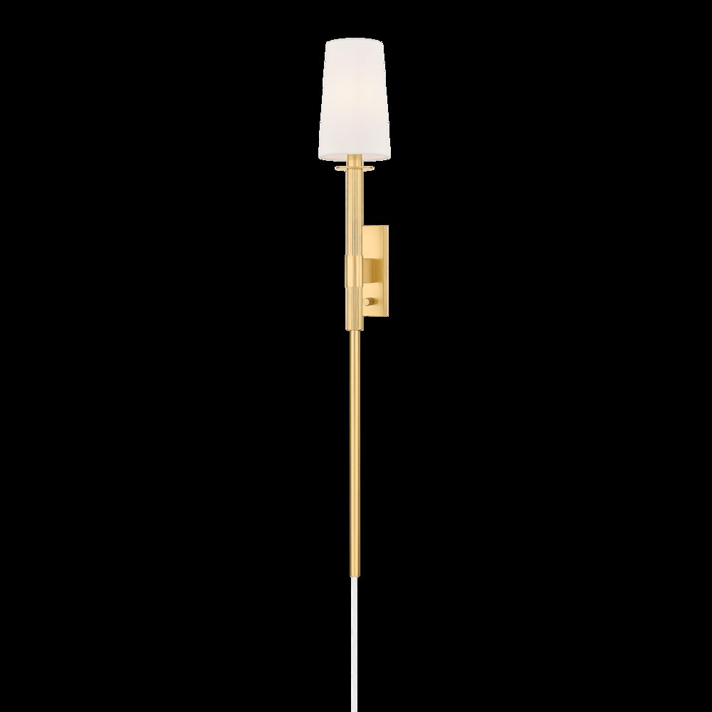 Ginny Plug-In Sconce, Aged Brass. Picture 1