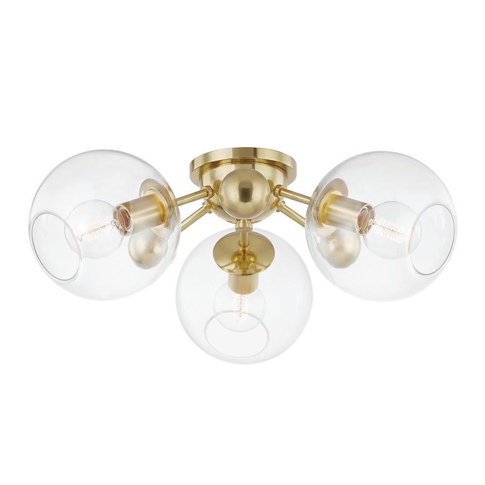 Abbott Semi Flush, Aged Brass. Picture 1