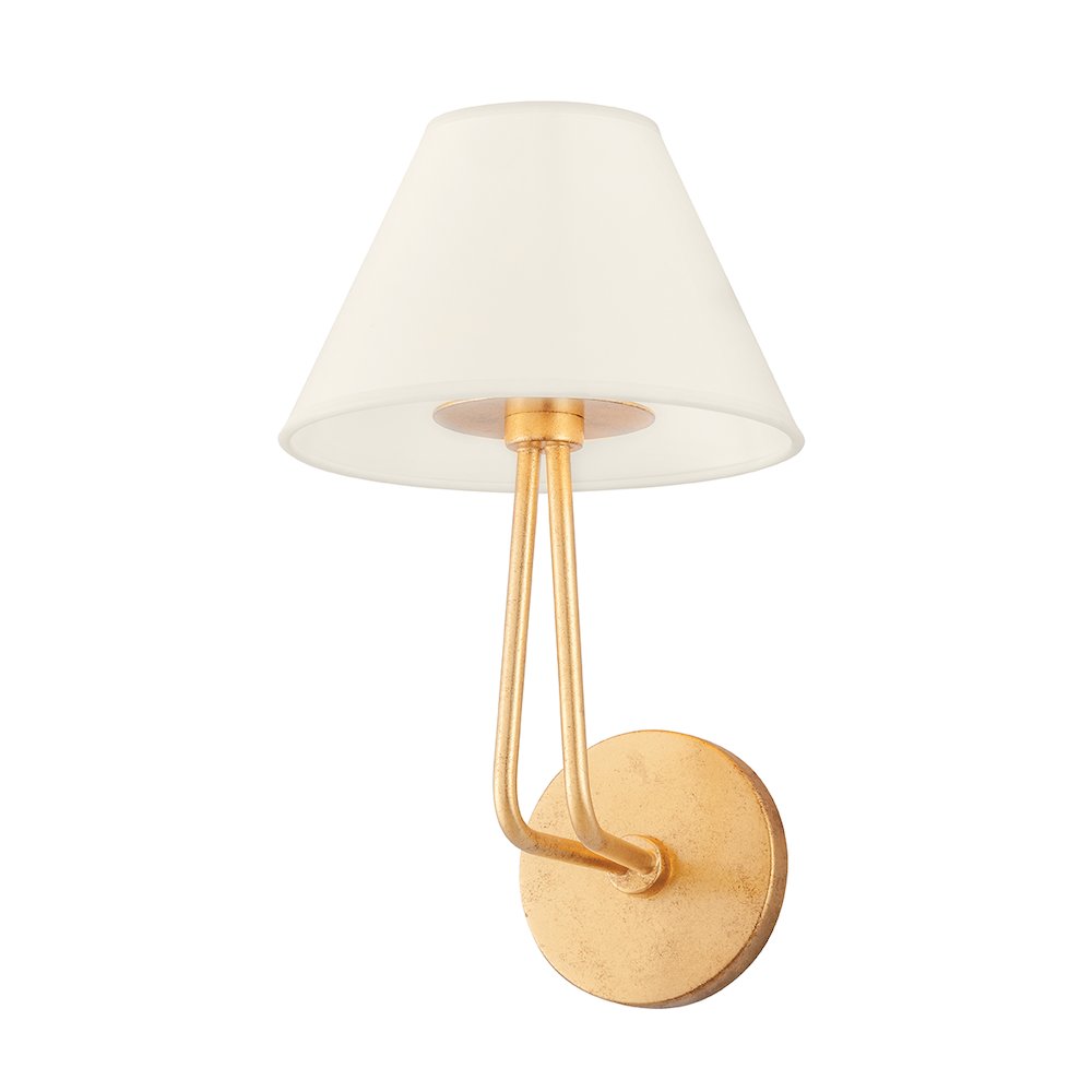 Ozias Wall Sconce, Vintage Gold Leaf. Picture 1