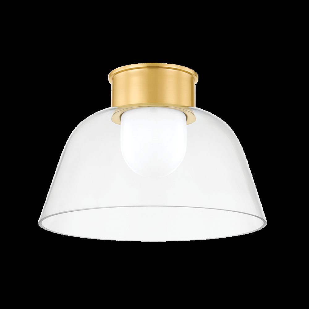 Lakeside Flush Mount, Aged Brass. Picture 1
